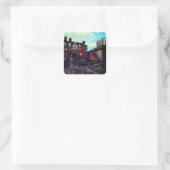 Newcastle-Gebäude Quadratischer Aufkleber (Tasche)