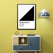 Newcastle Magpie - weiße Grenze Poster