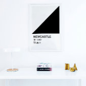 Newcastle Magpie - weiße Grenze Poster