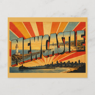 Newcastle NSW Australien Vintage Reise Kunst Postkarte