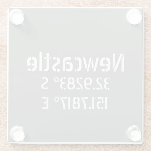 Newcastle NSW Breitengrad Glasuntersetzer (Rückseite)