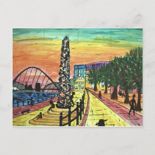 Newcastle Quayside Postkarte (Vorderseite)