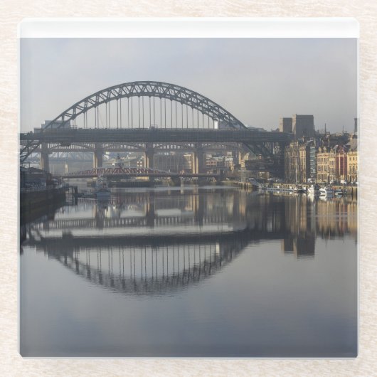 Newcastle Quayside und die Tyne Bridge Glasuntersetzer (Vorderseite)