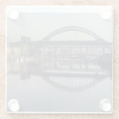 Newcastle Quayside und die Tyne Bridge Glasuntersetzer (Rückseite)