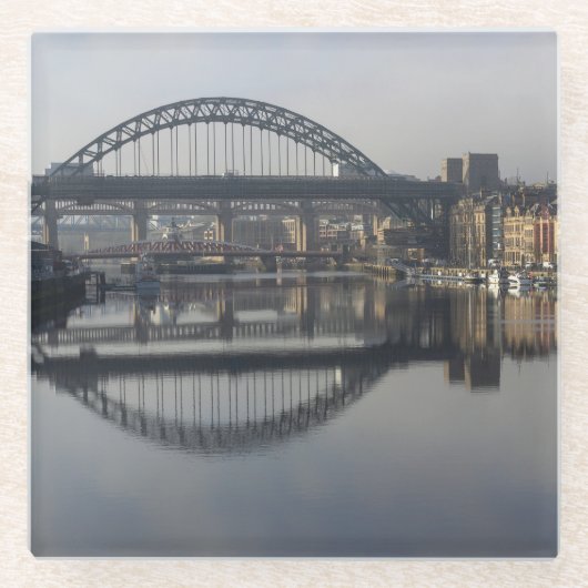 Newcastle Quayside und die Tyne Bridge Glasuntersetzer (Vorderseite)