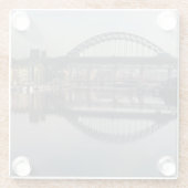 Newcastle Quayside und die Tyne Bridge Glasuntersetzer (Rückseite)