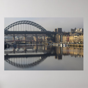 Newcastle Quayside und die Tyne Bridge Poster