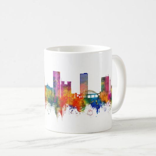 Newcastle UK Skyline Kaffeetasse (VorderseiteRechts)