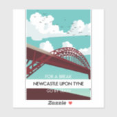Newcastle upon Tyne Bridge Poster. Aufkleber (Blatt)