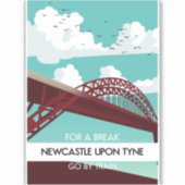 Newcastle upon Tyne Bridge Poster. Aufkleber (Vorderseite)