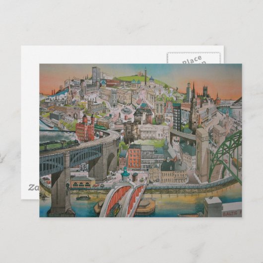 Newcastle upon Tyne durch die Jahre Postkarte (Vorne/Hinten)