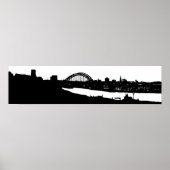 Newcastle upon Tyne Panoramic Silhouette Poster (Vorne)