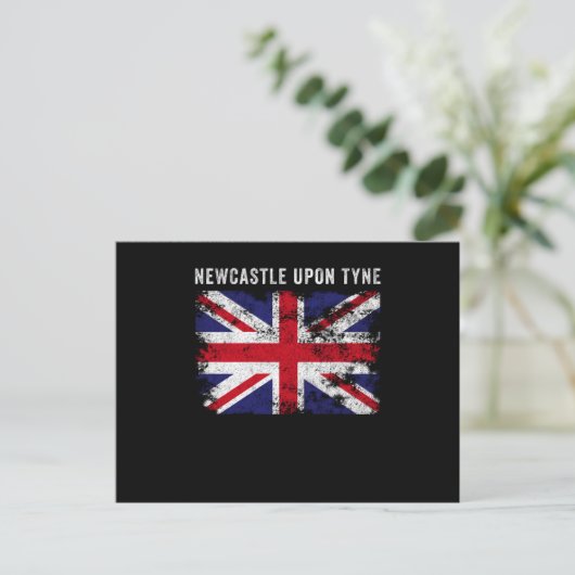 Newcastle Upon Tyne UK Flag England Souvenir Postkarte (Stehend Vorderseite)