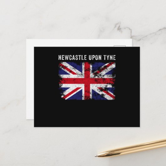 Newcastle Upon Tyne UK Flag England Souvenir Postkarte (Vorderseite/Rückseite Beispiel)