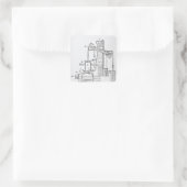 Newcomens atmosphärischer Motor Quadratischer Aufkleber (Tasche)