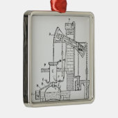 Newcomens atmosphärischer Motor Silbernes Ornament (Rechts)