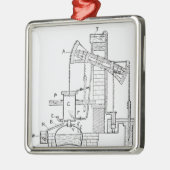 Newcomens atmosphärischer Motor Silbernes Ornament (Links)