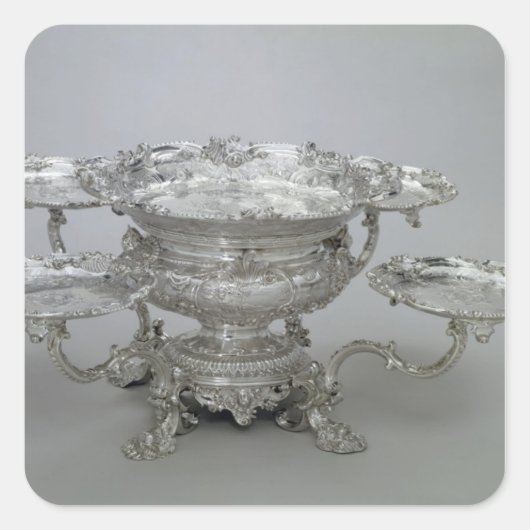 Newdegate Zentrum von Paul de Lamerie , 1743 Quadratischer Aufkleber (Vorderseite)