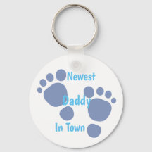 Newest Daddy In Town Blue Baby Footprint