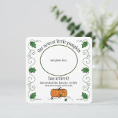 Newest Little Pumpkin Birth Announcement Thank You (Stehend Vorderseite)