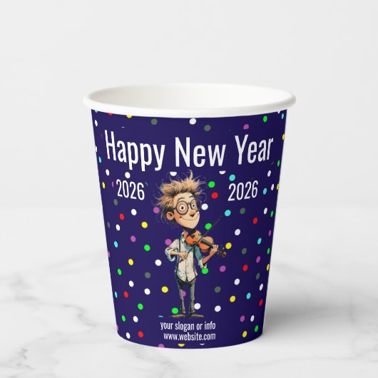 Newest New Year Paper Cups Business Branded  Pappbecher (Rückseite)