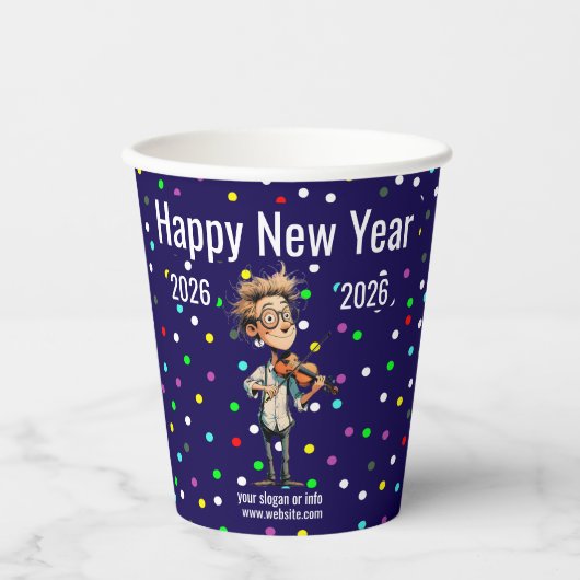 Newest New Year Paper Cups Business Branded Pappbecher (Vorderseite)