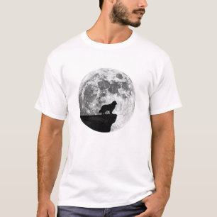Newf Dog Moon Silhouette - Majestic Night Scene T-Shirt
