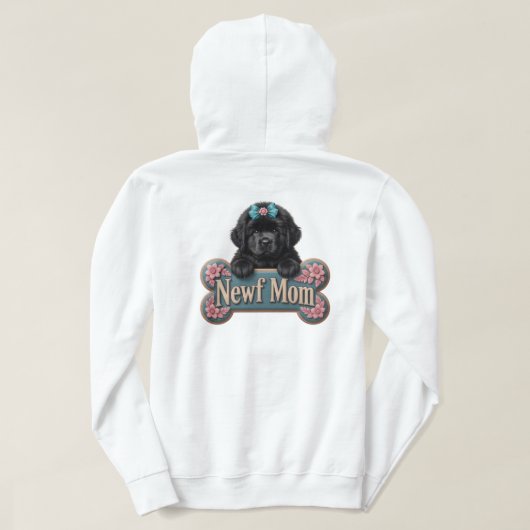 Newf-Mama-Knochen Hoodie (Design Rückseite)