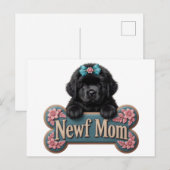 Newf-Mama-Knochen Postkarte (Vorne/Hinten)