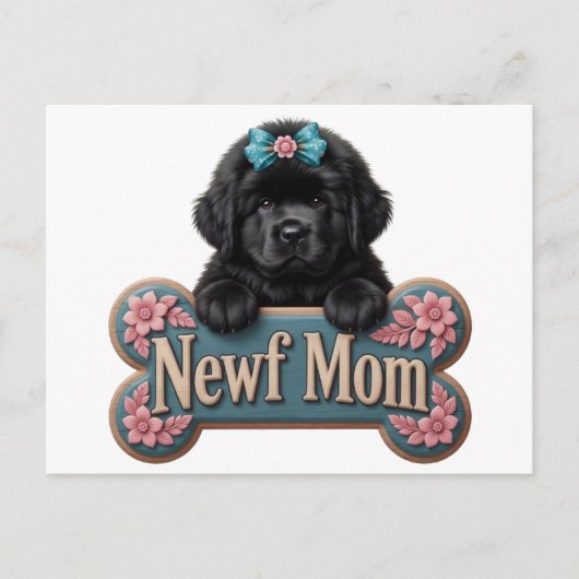 Newf-Mama-Knochen Postkarte (Vorderseite)