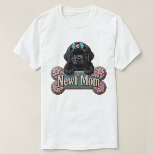 Newf-Mama-Knochen T-Shirt (Design vorne)