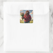 Newf-Mama Quadratischer Aufkleber (Tasche)