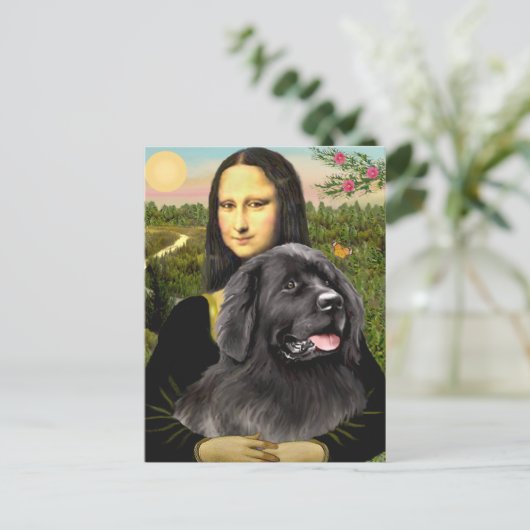 Newfie 2 - Mona Lisa Postkarte (Stehend Vorderseite)