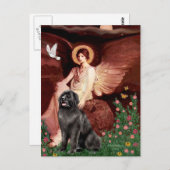 Newfie 2 - Sitzender Engel Postkarte (Vorne/Hinten)