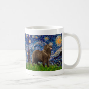 Newfie (braun2) - Starry Night Kaffeetasse