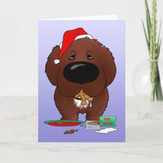Newfie Christmas Card Feiertagskarte (Vorderseite)