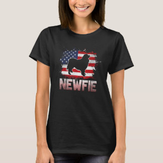 Newfie Dog USA Flag Neufundland 1 T-Shirt