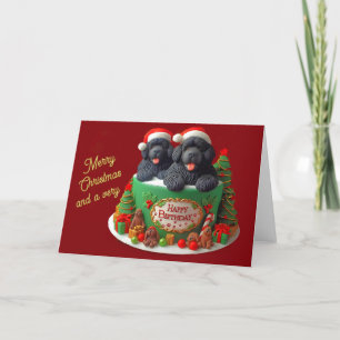 Newfie Frory Christmas Happy Birthday Card Feiertagskarte