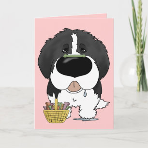 Newfie (Landseer) - Ostern-Knochen-Jagd, Feiertagskarte