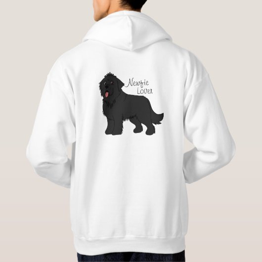 Newfie Lover Black Newfundland Hund Hoodie (Rückseite)