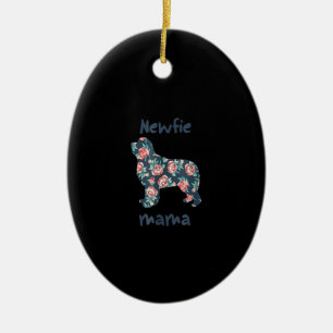 Newfie Mama Nefundland dog Mama anwesend Keramik Ornament