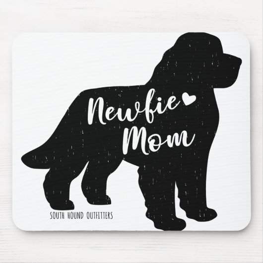 Newfie Mama, Neufundland Hunde Silhouette Mousepad (Vorne)