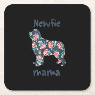 Newfie Mama   Neuland Hund Mama anwesend Rechteckiger Pappuntersetzer