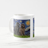 Newfie-Paar - Sternennacht Kaffeetasse (Vorderseite Links)