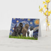 Newfie Trio - Starry Night Karte (Gelbe Blume)