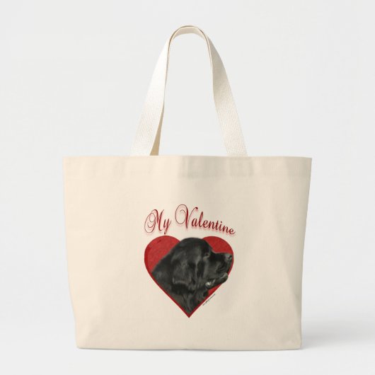 Newfie Valentine Jumbo Stoffbeutel (Vorne)