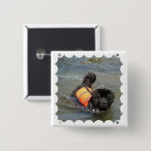 Newfie Wasser-Rettungs-Button Button (Vorne & Hinten)