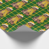 Newfloundland Dog Holiday Green Karierte Weihnacht Geschenkpapier (Ecke)