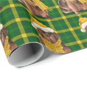 Newfloundland Dog Holiday Green Karierte Weihnacht Geschenkpapier (Rolleneckpunkt)