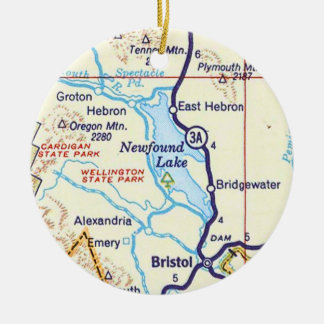 Newfound Lake, NH Map Weihnachtsdekoration Keramik Ornament